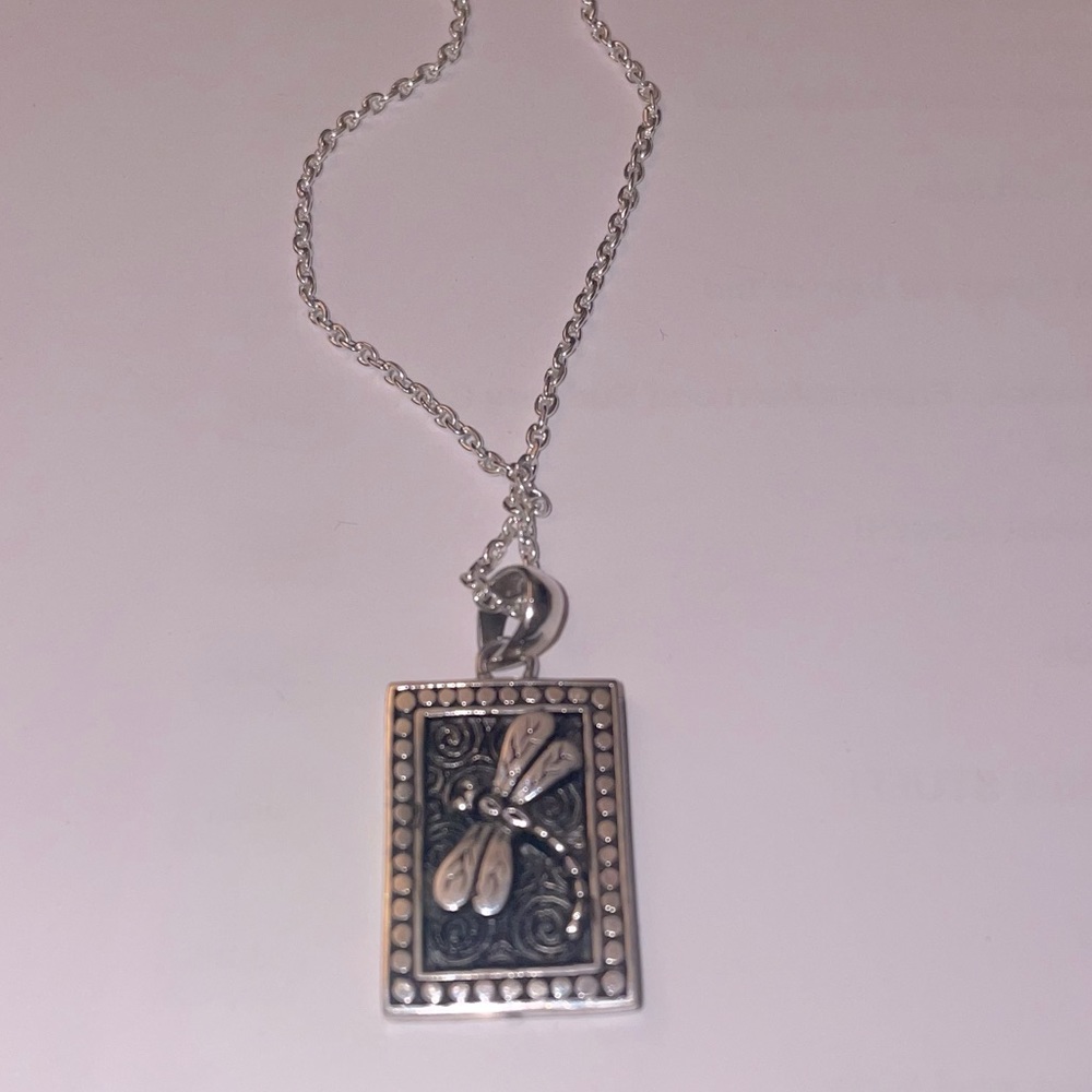 Sterling Silver Dragonfly charm necklace w/chain